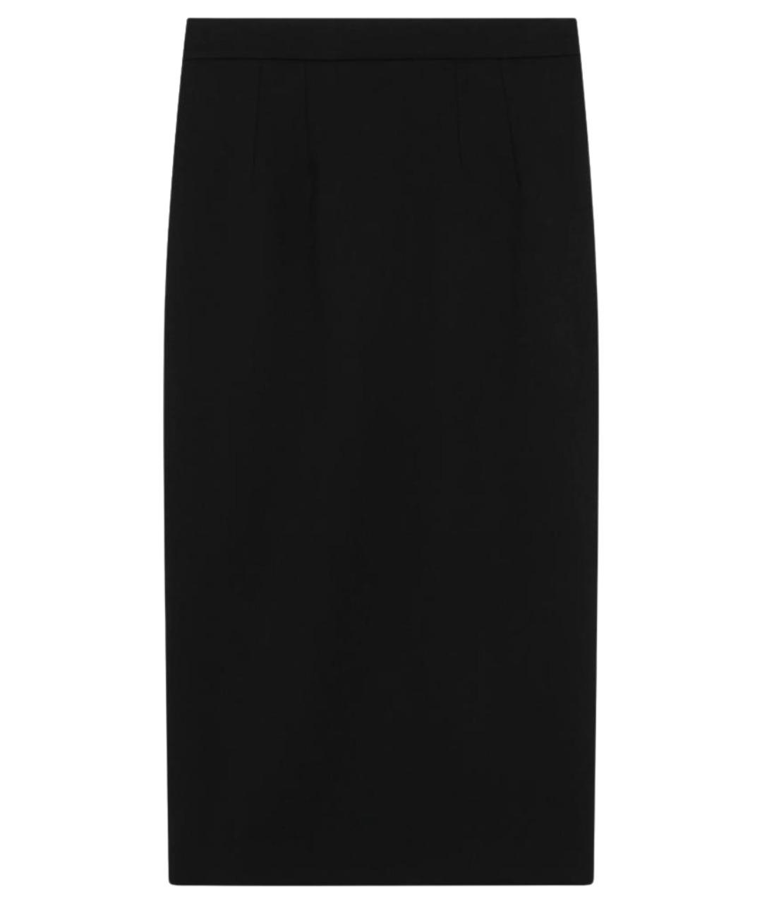 DOLCE&GABBANA Черная шерстяная юбка миди, фото 1