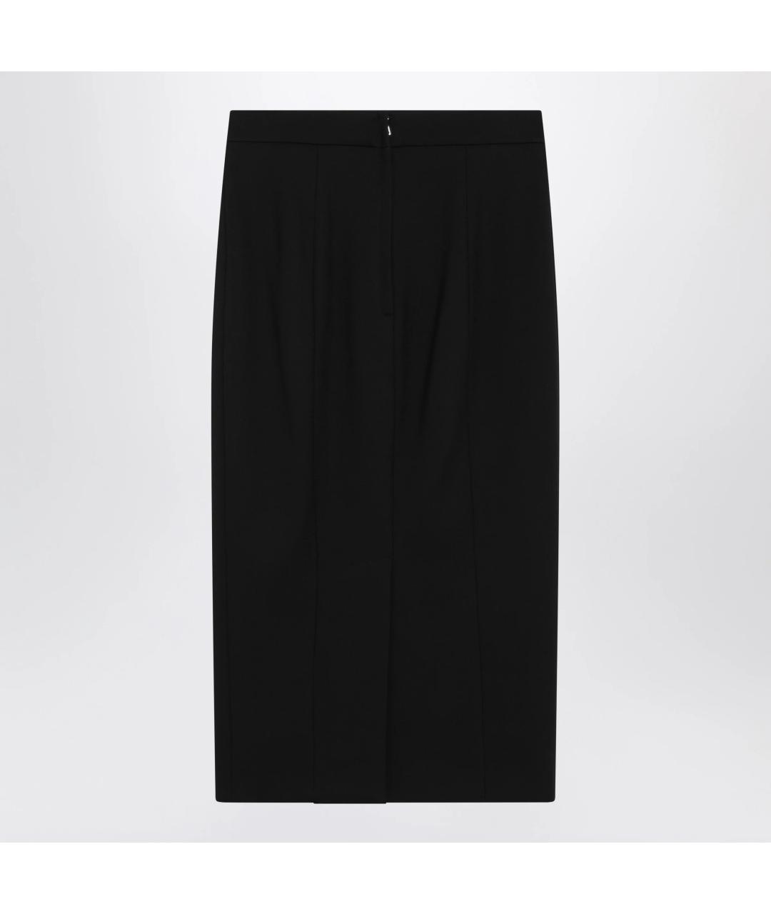 DOLCE&GABBANA Черная шерстяная юбка миди, фото 2