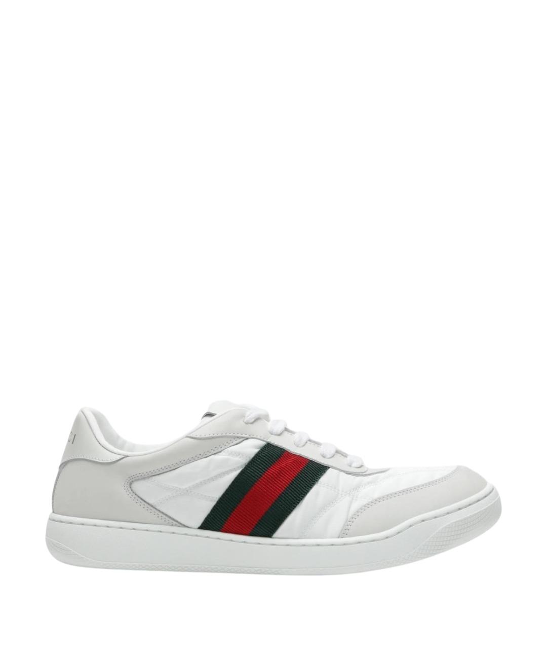GUCCI Белые текстильные кроссовки, фото 1