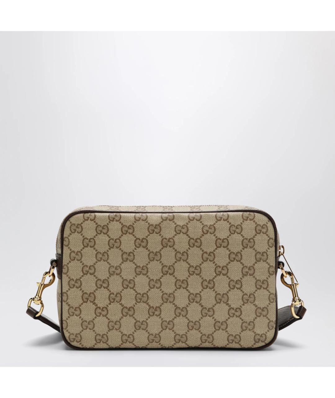 GUCCI Бежевая сумка на плечо из канвы, фото 2