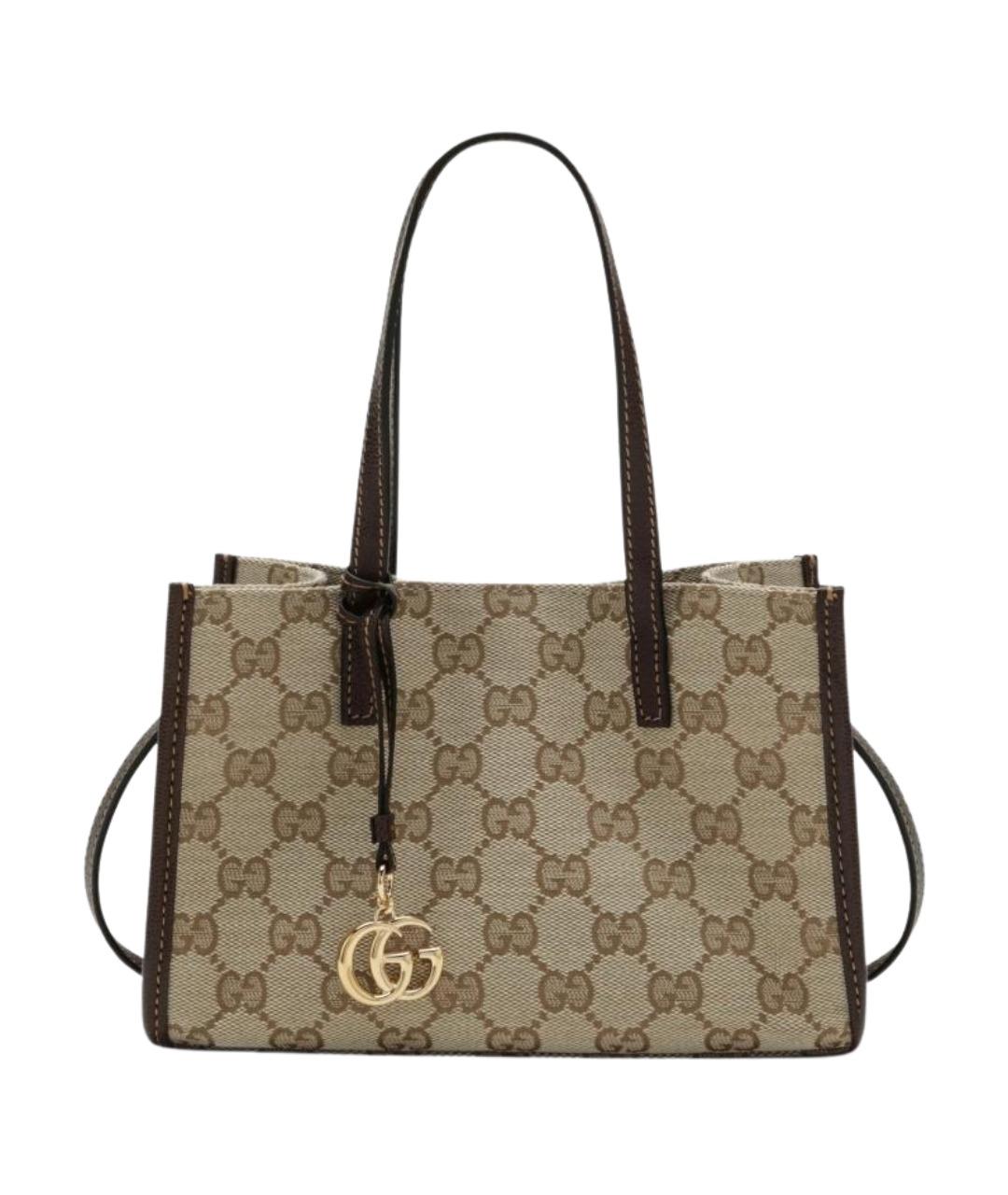GUCCI Бежевая тканевая сумка тоут, фото 1