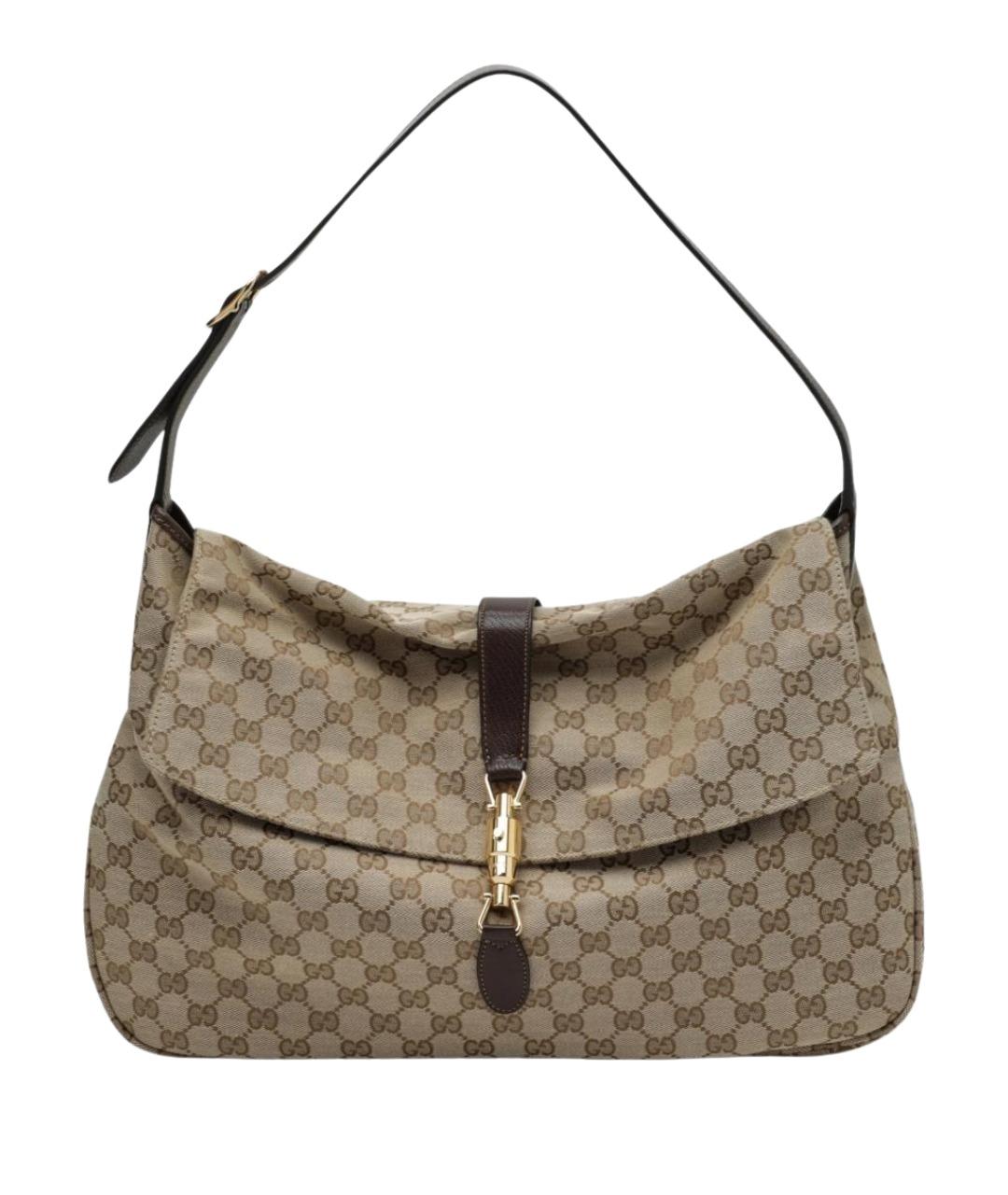 GUCCI Бежевая сумка на плечо из канвы, фото 1