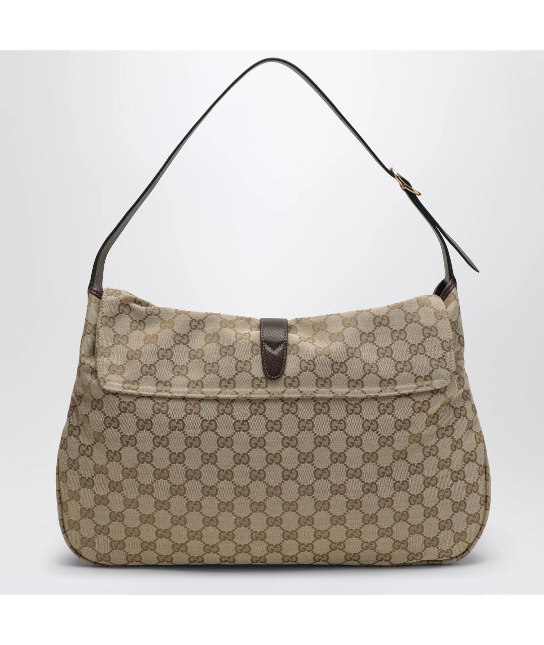 GUCCI Бежевая сумка на плечо из канвы, фото 2