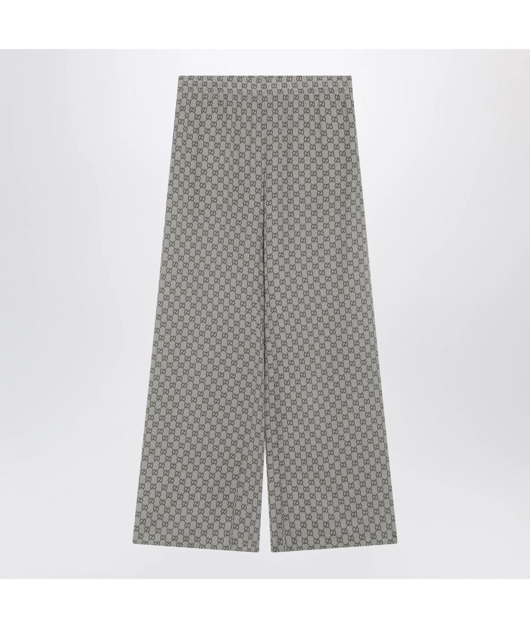 GUCCI Бежевые шелковые брюки широкие, фото 3