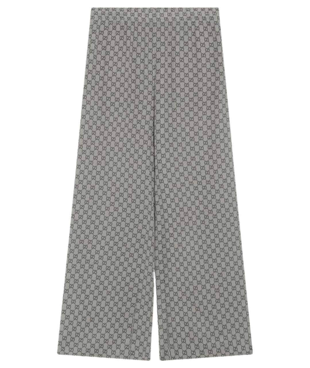 GUCCI Бежевые шелковые брюки широкие, фото 1