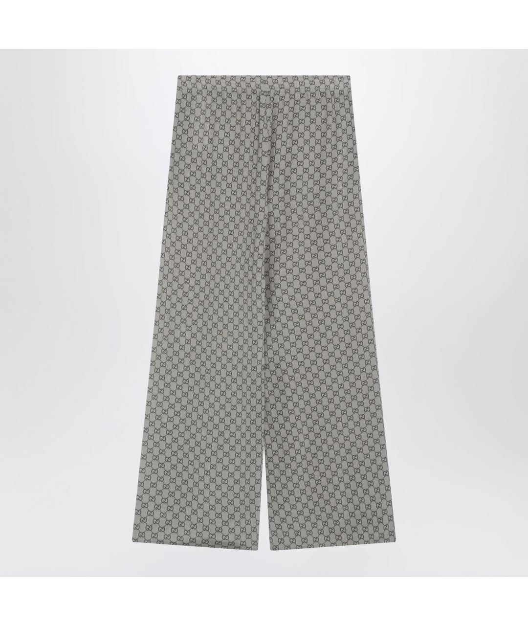 GUCCI Бежевые шелковые брюки широкие, фото 2