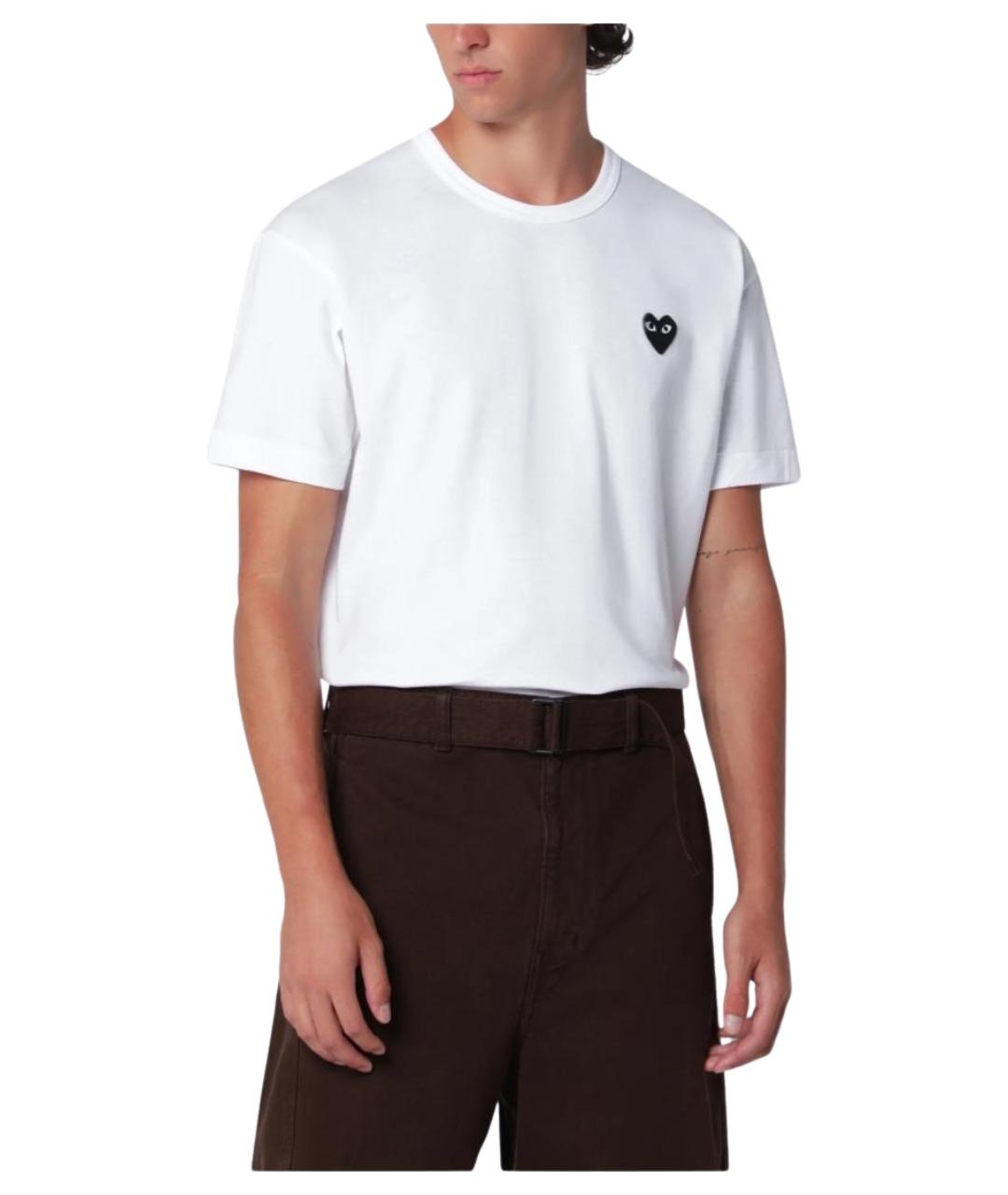 COMME DES GARÇONS SHIRT Белая хлопковая футболка, фото 1