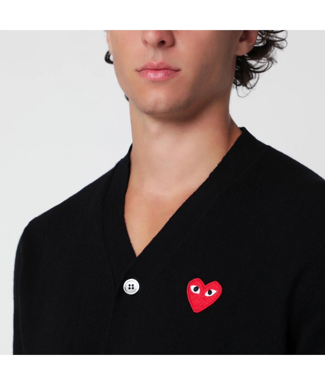 COMME DES GARÇONS SHIRT Черный шерстяной кардиган, фото 2