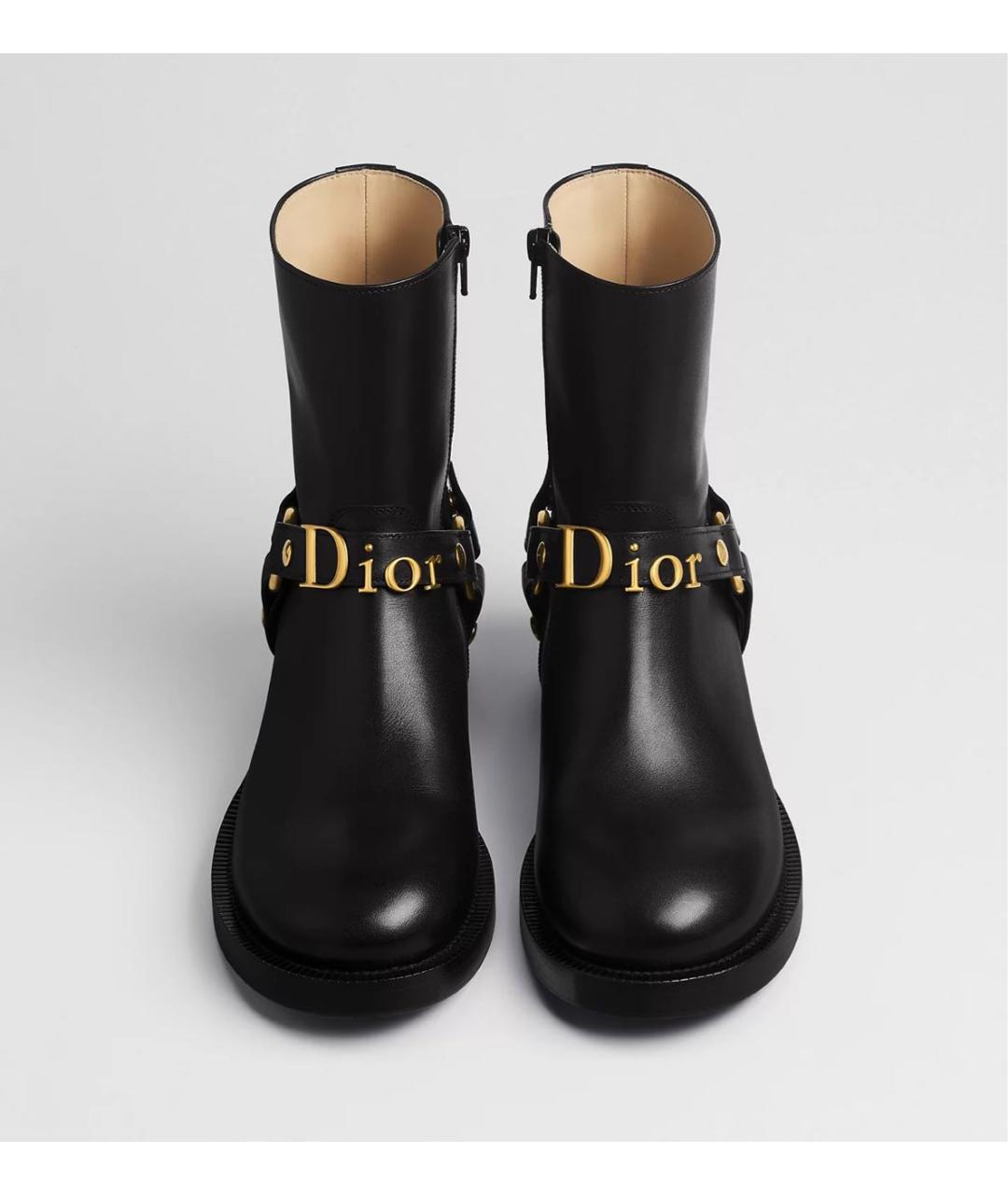 CHRISTIAN DIOR Черные кожаные полусапоги, фото 4