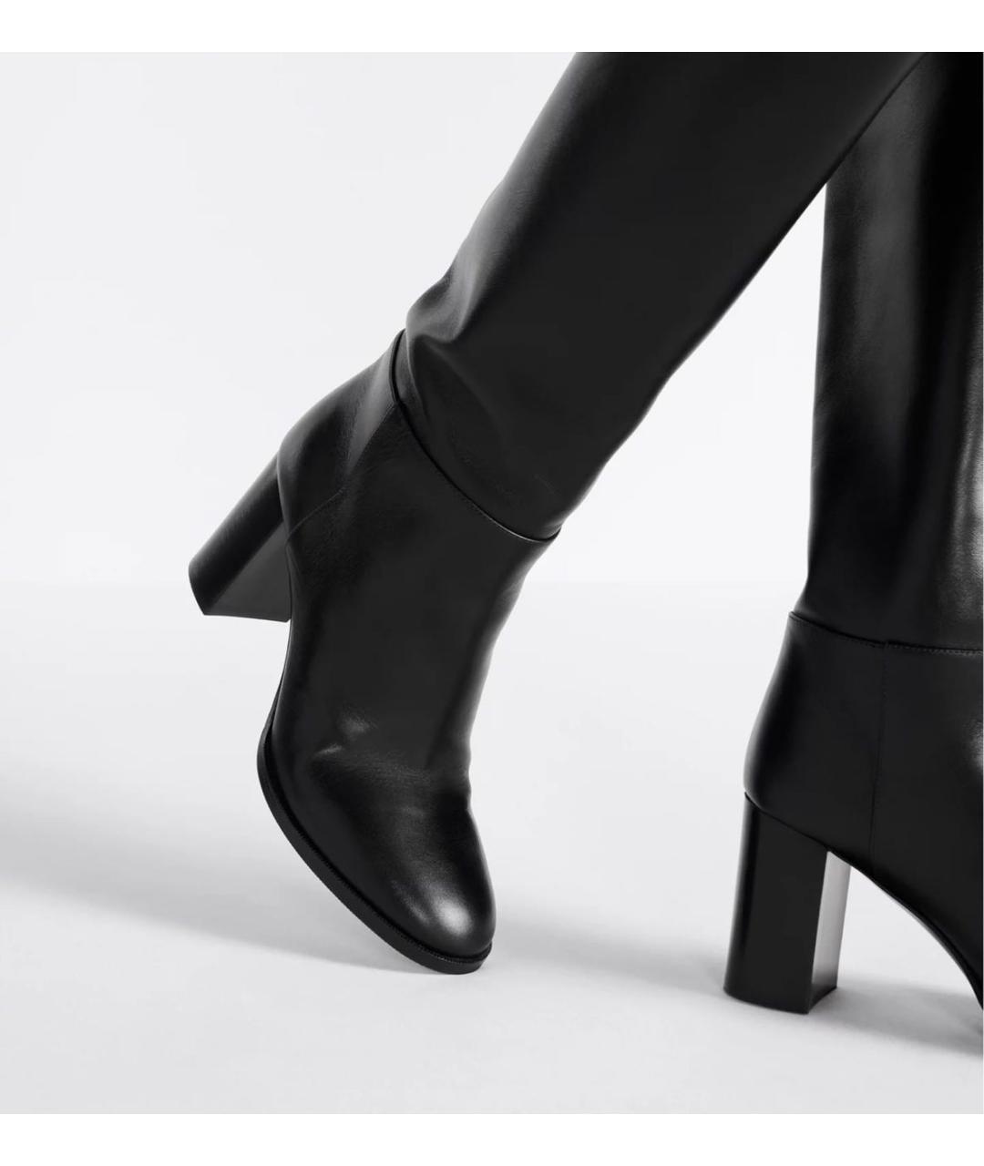 CHRISTIAN DIOR Черные кожаные сапоги, фото 3