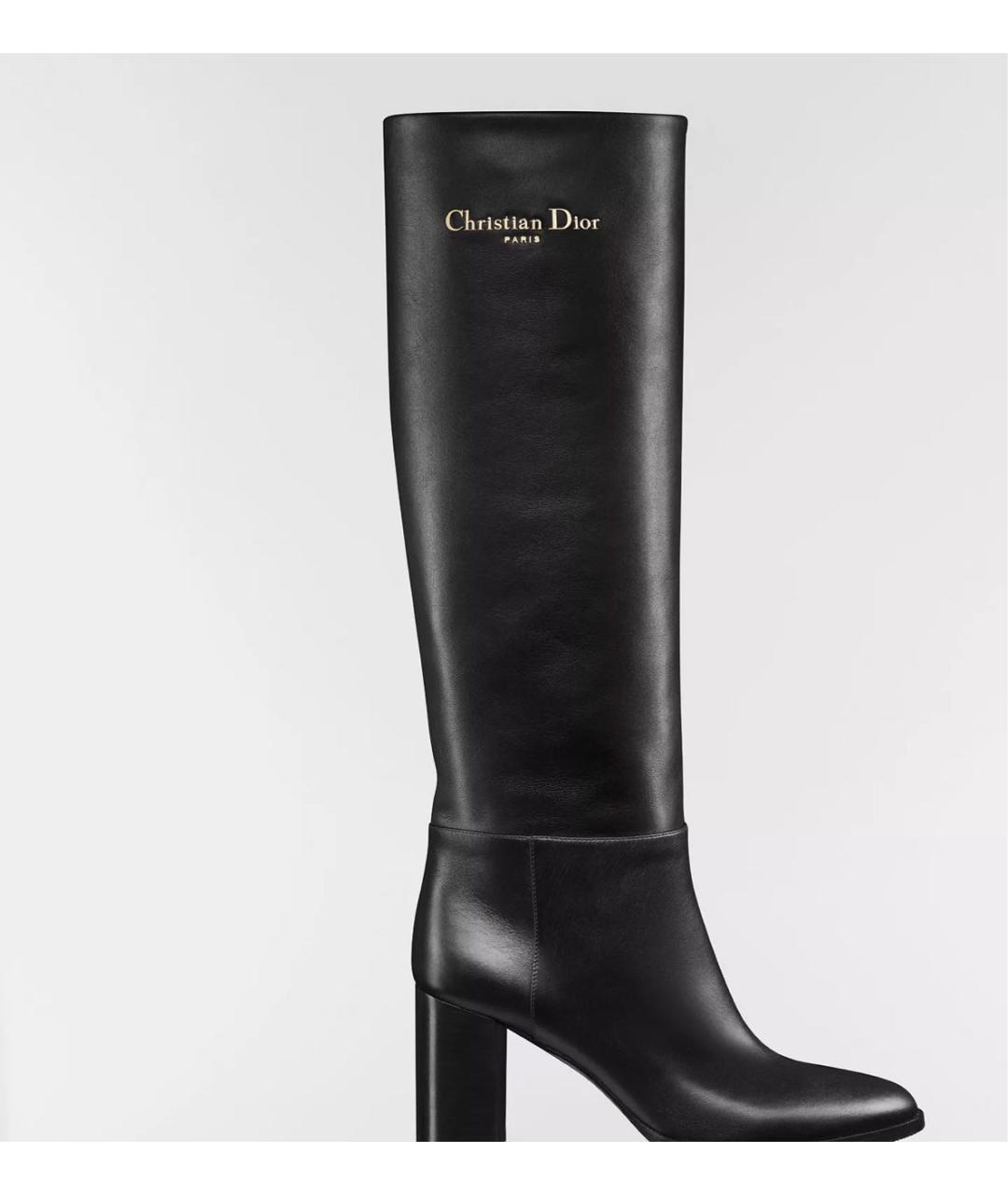 CHRISTIAN DIOR Черные кожаные сапоги, фото 6