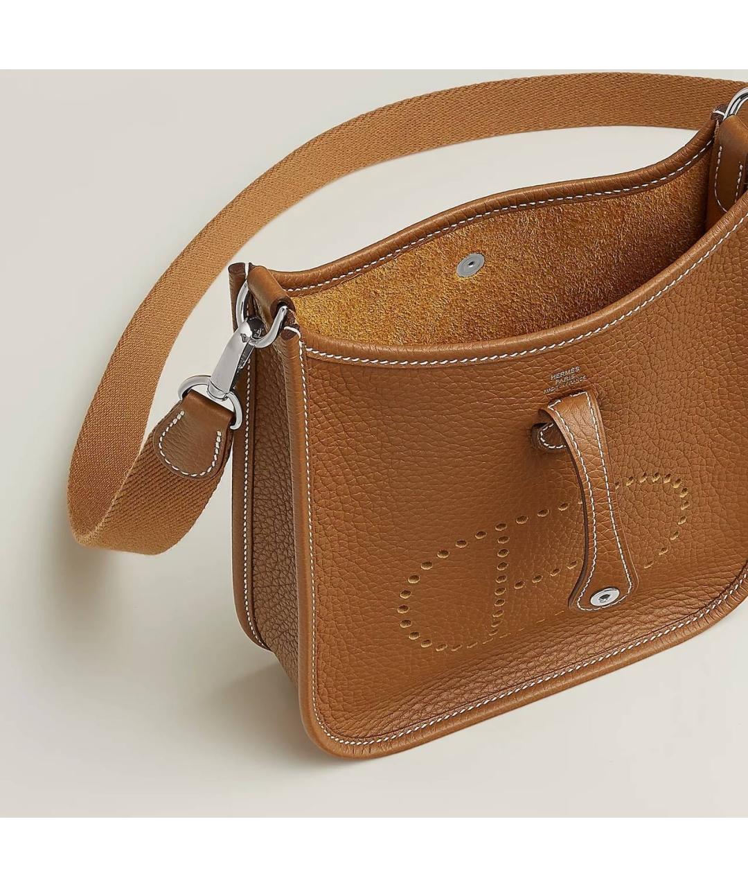 HERMES Коричневая кожаная сумка через плечо, фото 4