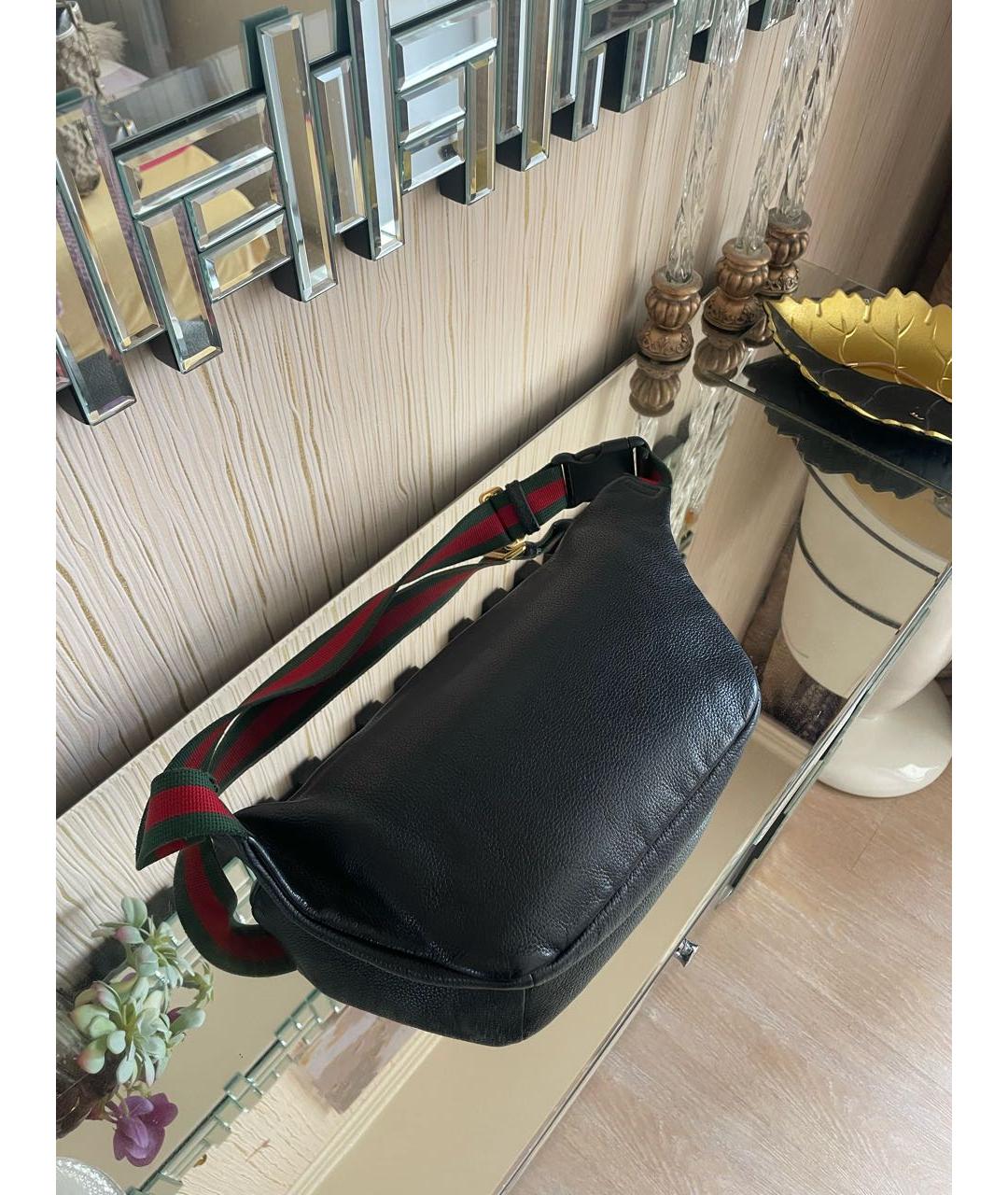 GUCCI Черная кожаная поясная сумка, фото 3