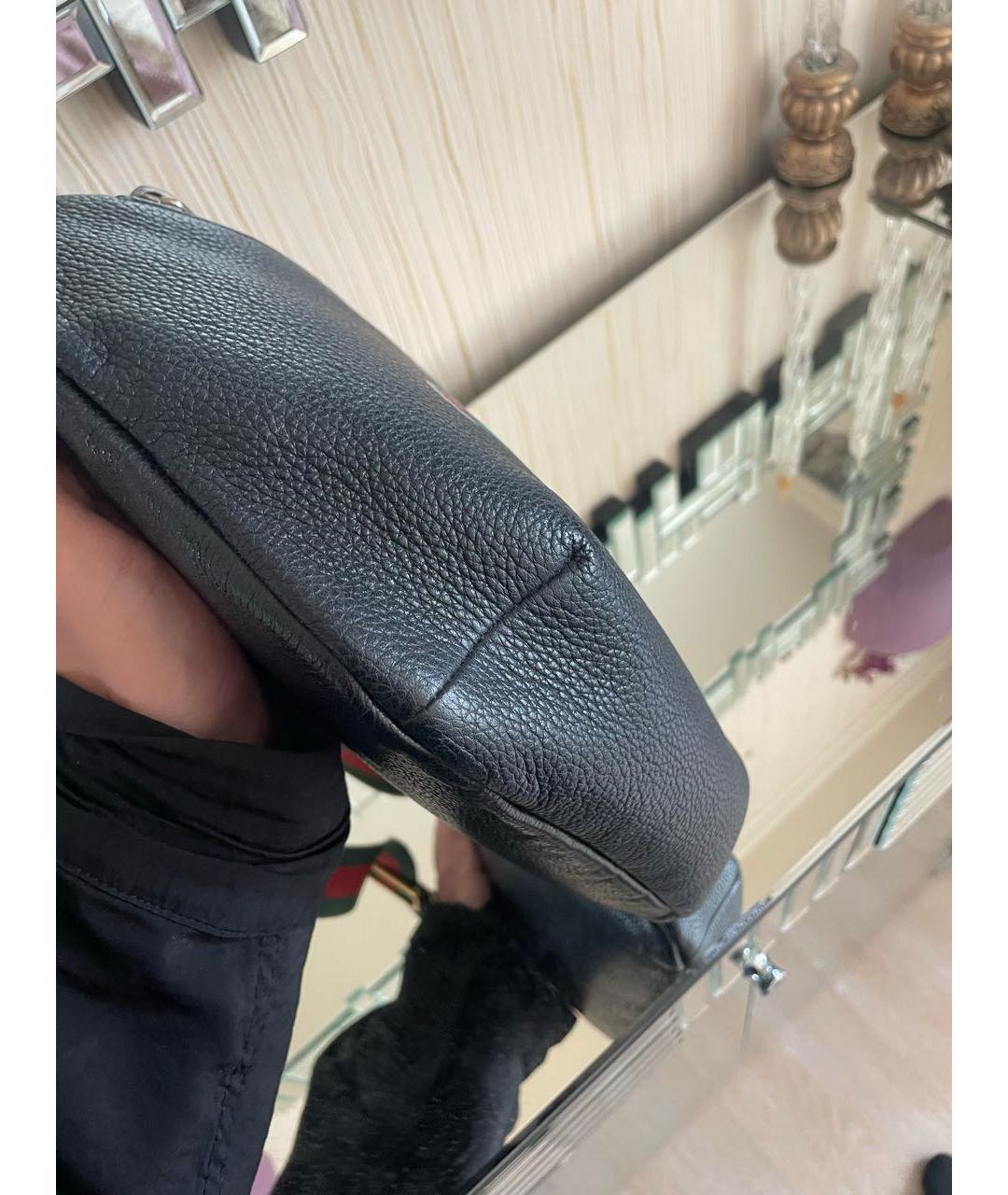 GUCCI Черная кожаная поясная сумка, фото 4