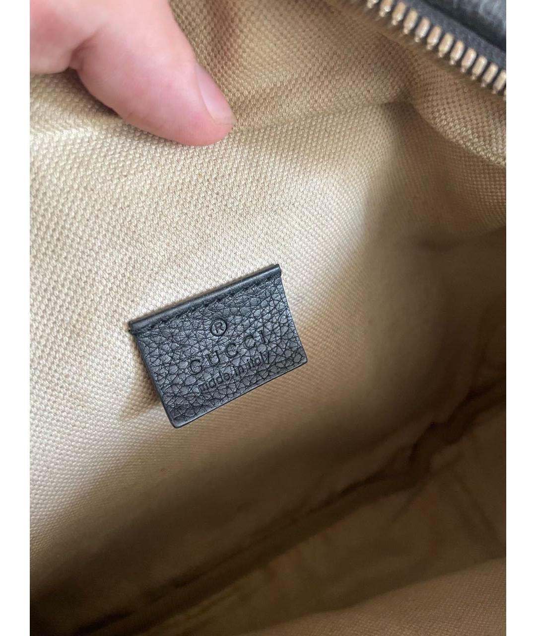 GUCCI Черная кожаная поясная сумка, фото 5