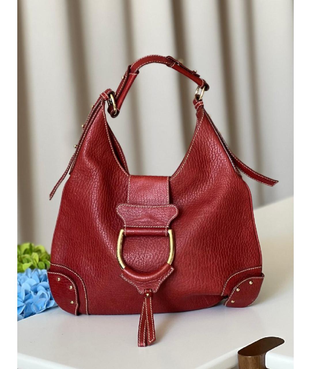 DOLCE&GABBANA Бордовая кожаная сумка через плечо, фото 2