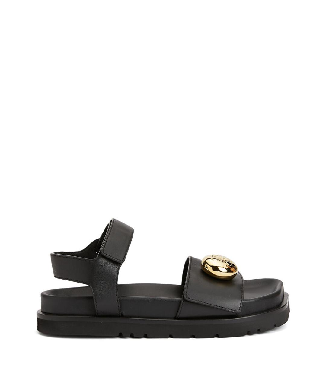 LOEWE Черные кожаные сандалии, фото 8