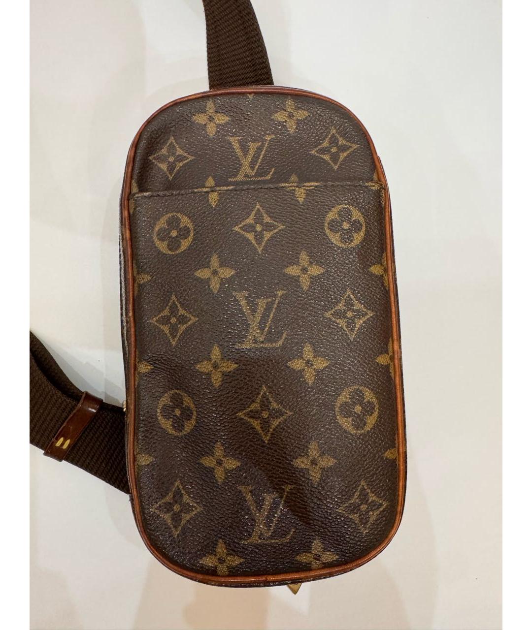 LOUIS VUITTON Коричневая сумка через плечо из канвы, фото 3