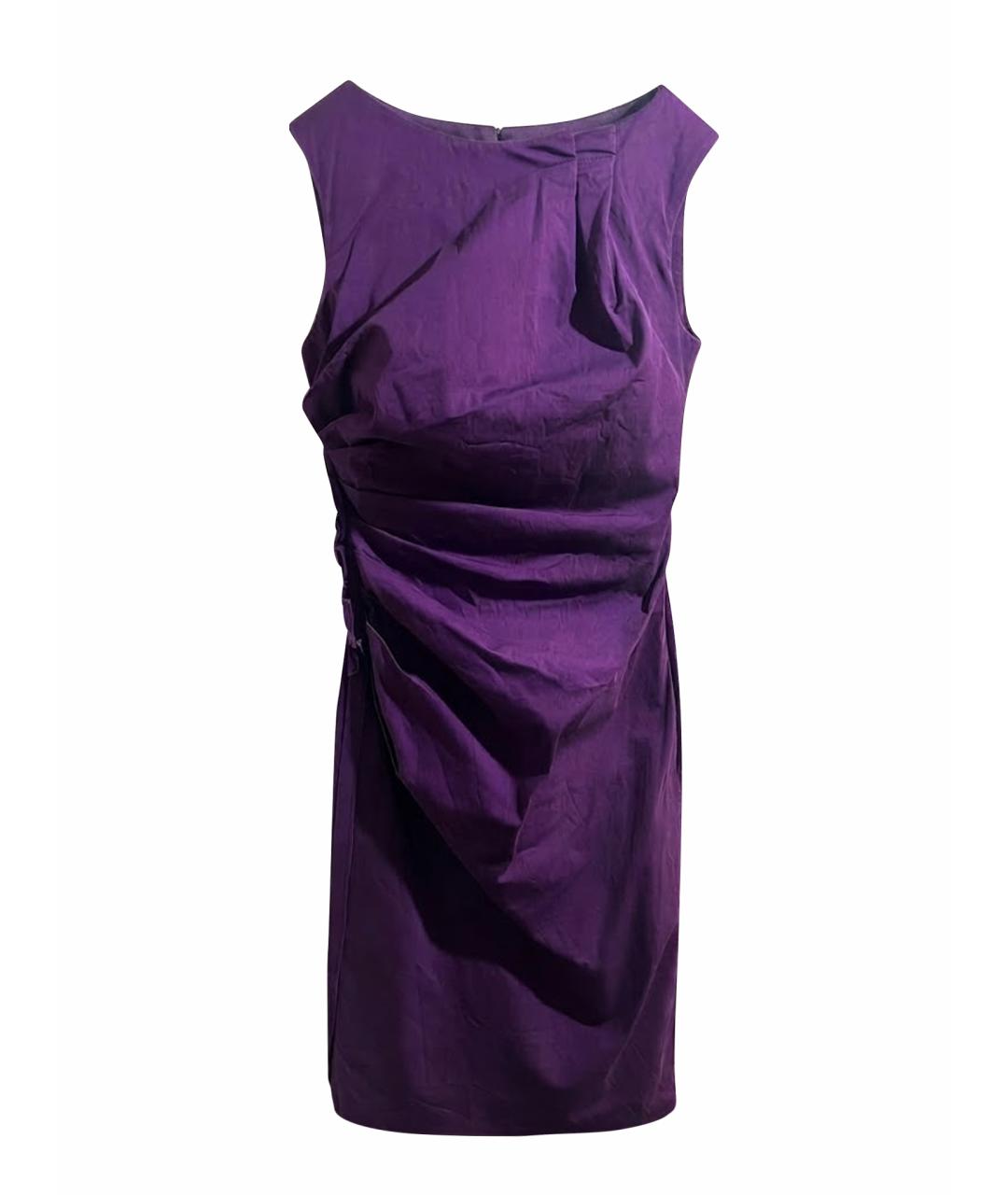 CHRISTIAN DIOR Фиолетовое хлопковое коктейльное платье, фото 1