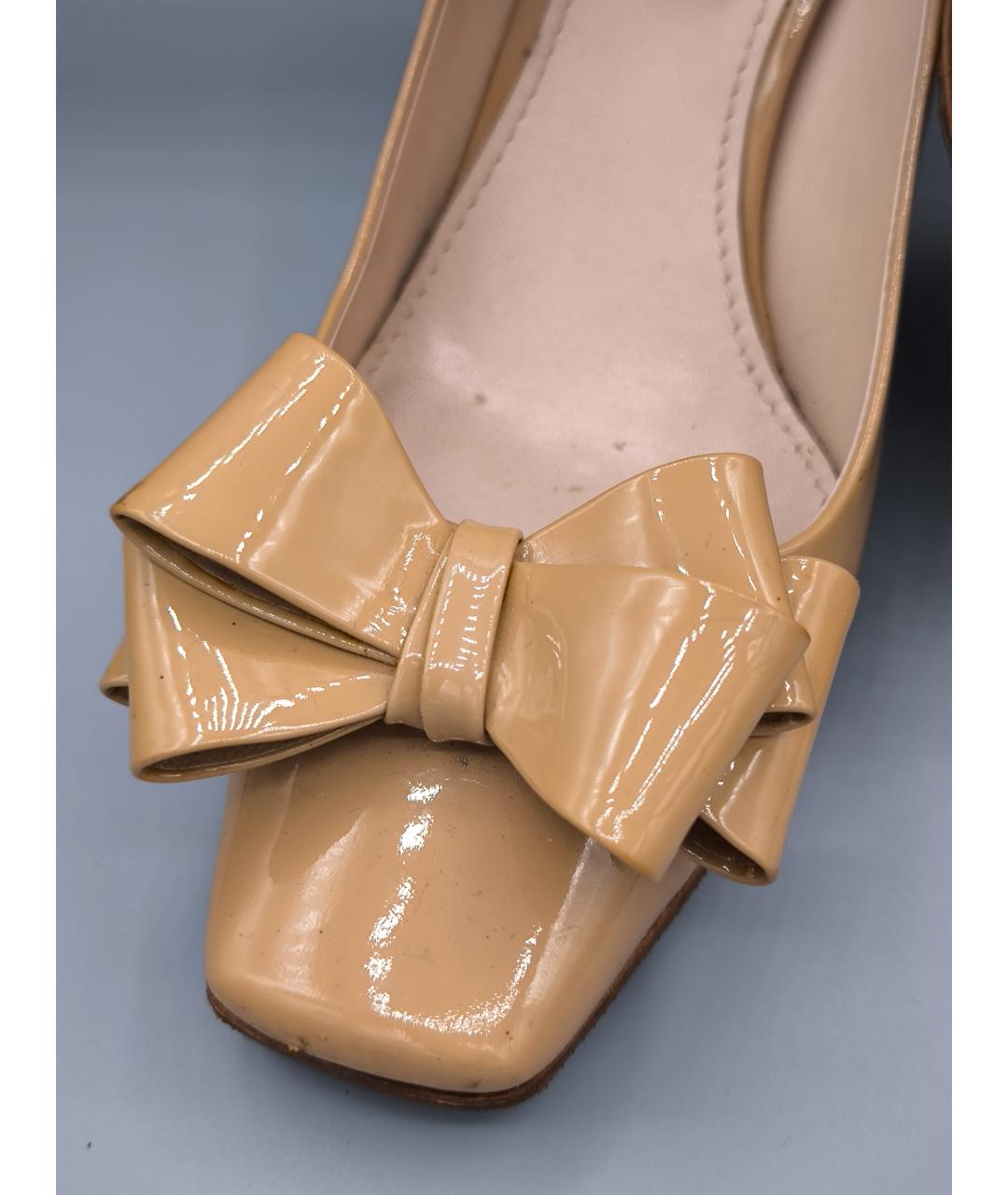 MIU MIU Бежевые кожаные туфли, фото 6