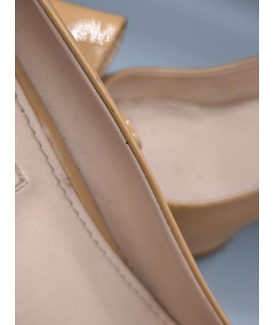 MIU MIU Бежевые кожаные туфли, фото 8