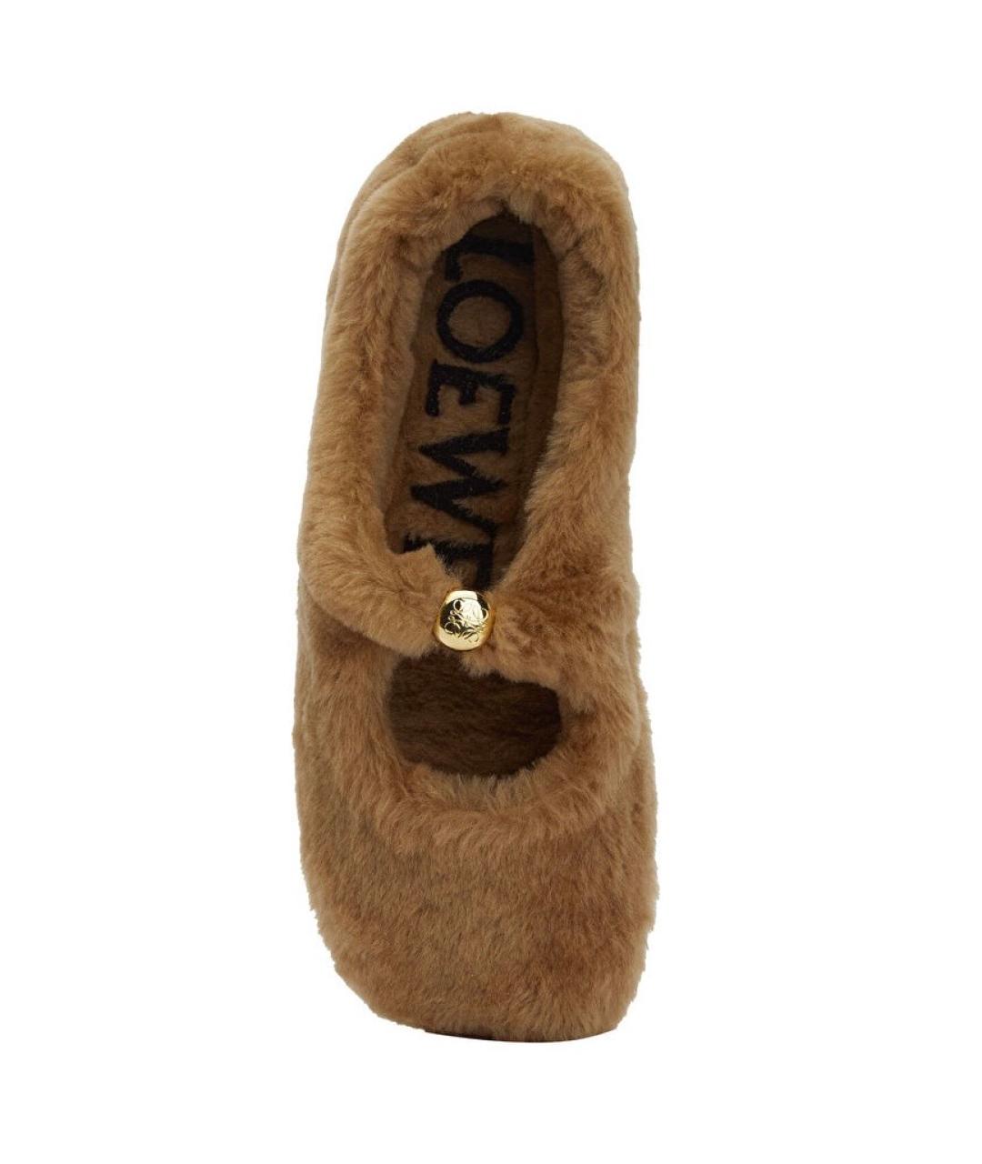 LOEWE Коричневые балетки, фото 4