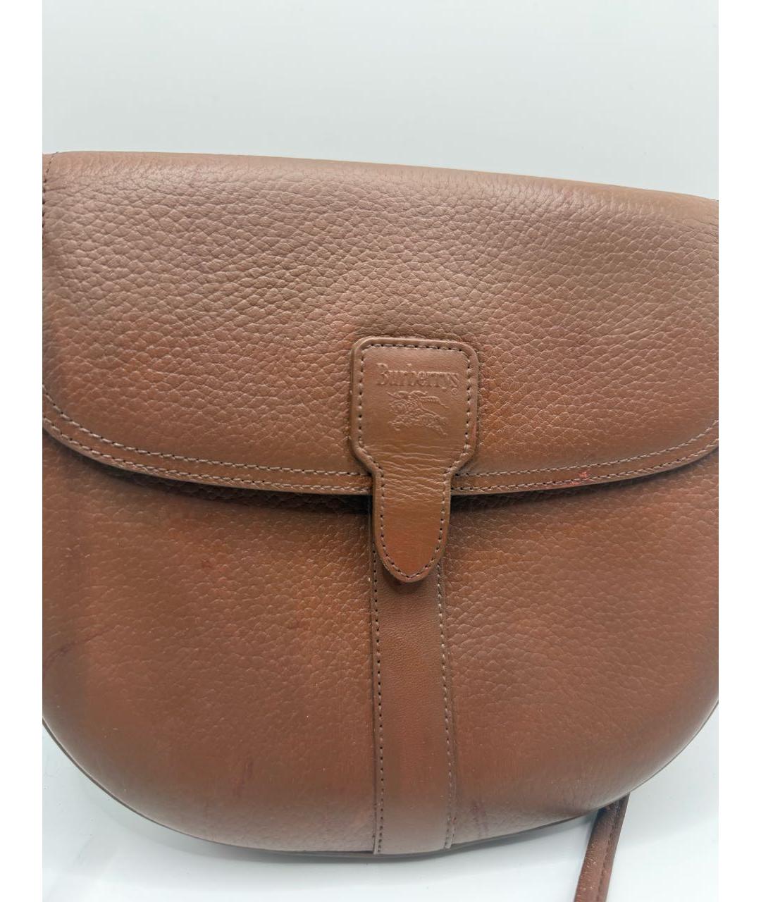 BURBERRY Коричневая кожаная сумка на плечо, фото 2