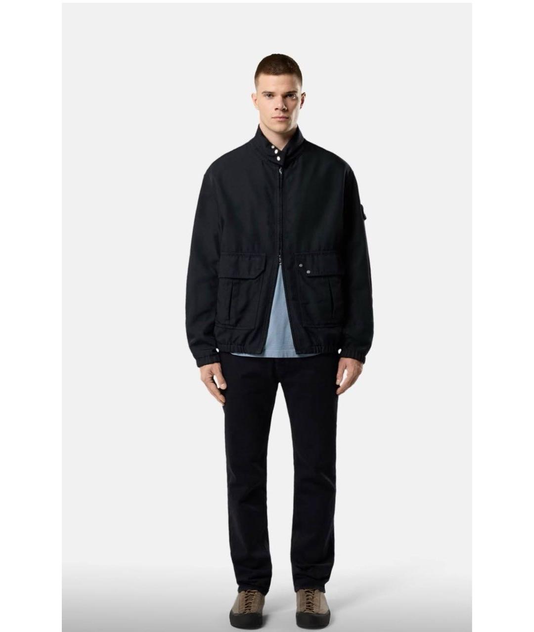 STONE ISLAND Черные хлопковые прямые джинсы, фото 4