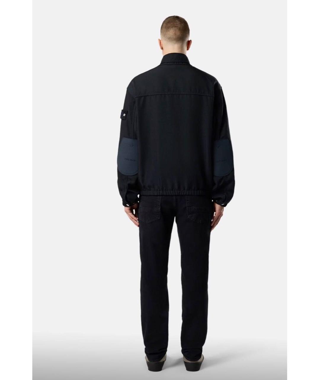 STONE ISLAND Черные хлопковые прямые джинсы, фото 7