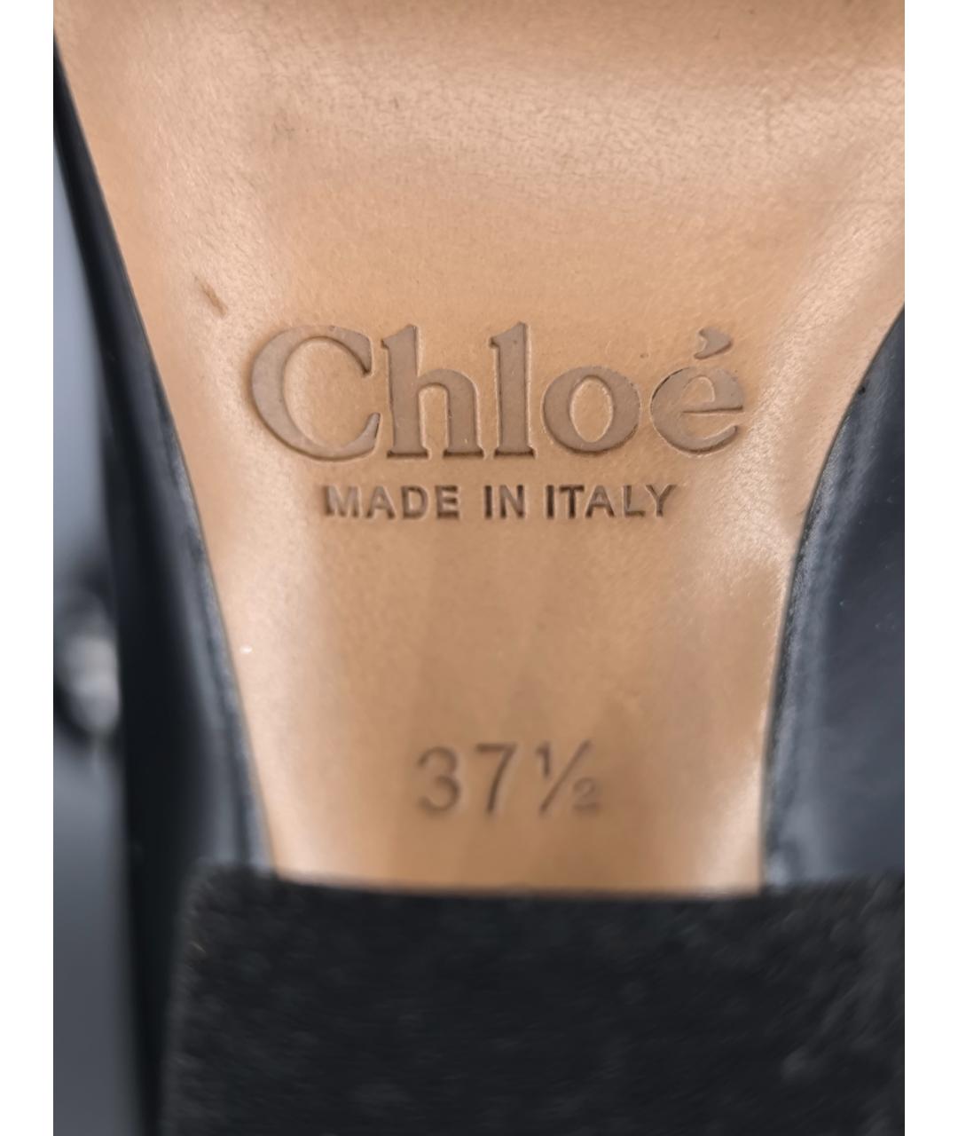 CHLOE Черные кожаные туфли, фото 7