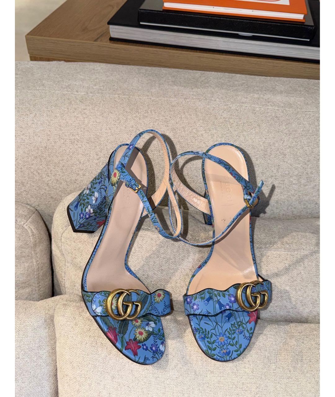 GUCCI Мульти кожаные босоножки, фото 2
