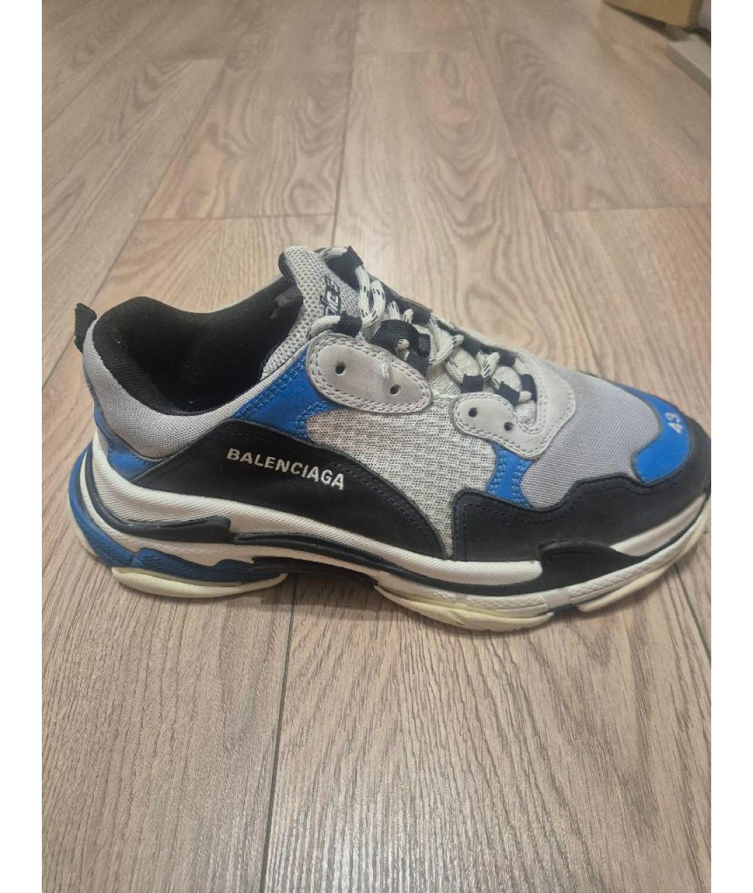 BALENCIAGA Голубые текстильные высокие кроссовки / кеды, фото 5