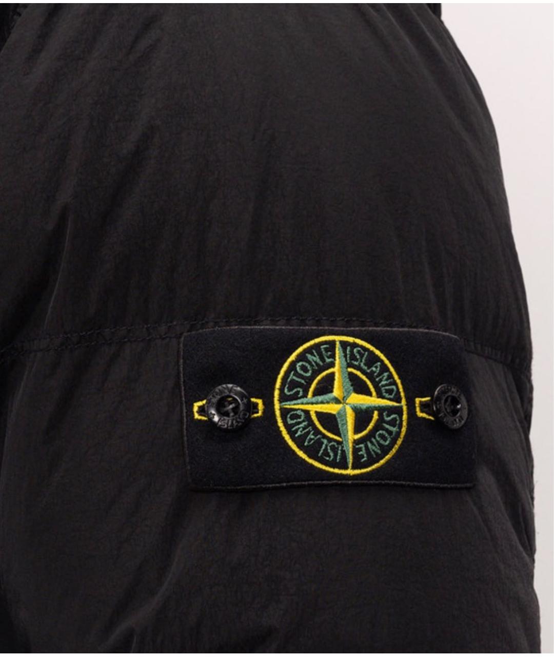 STONE ISLAND Черный нейлоновый пуховик, фото 3