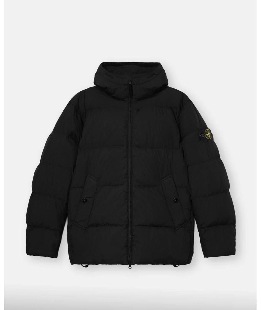 STONE ISLAND Черный нейлоновый пуховик, фото 6