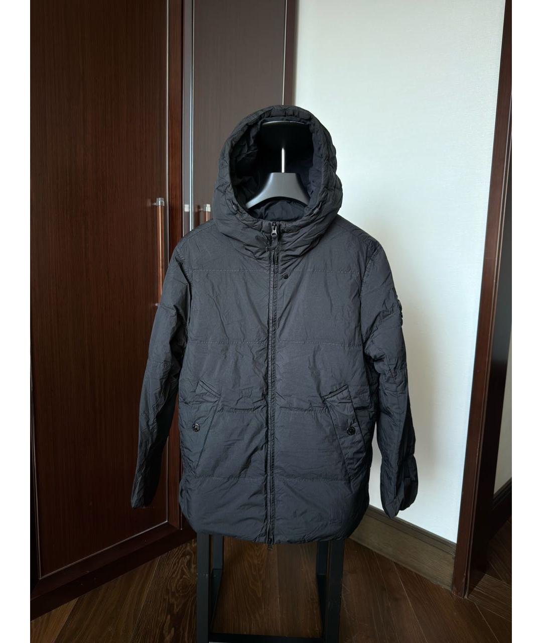 STONE ISLAND Черный нейлоновый пуховик, фото 7