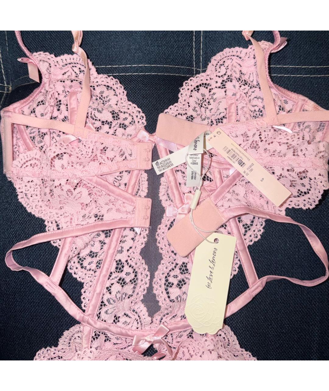 FOR LOVE AND LEMONS Розовое боди, фото 3