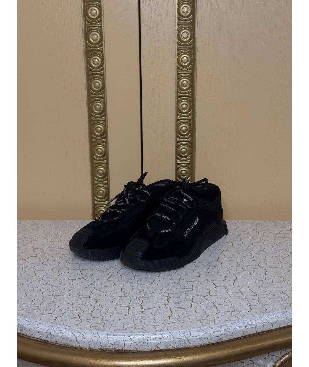 DOLCE&GABBANA Черные текстильные кроссовки, фото 3