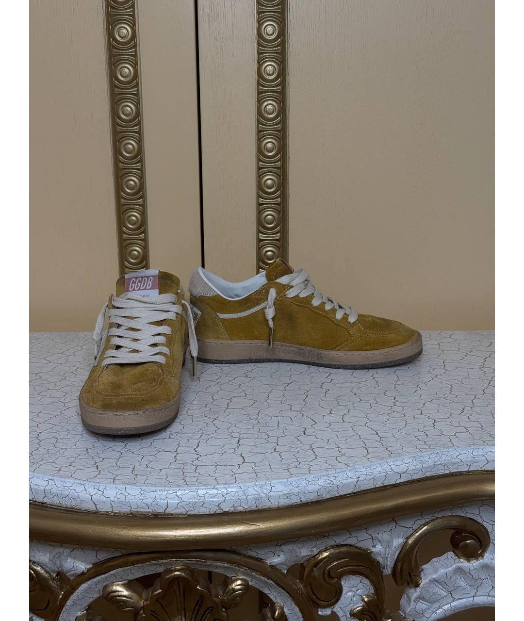 GOLDEN GOOSE Горчичные замшевые кеды, фото 4