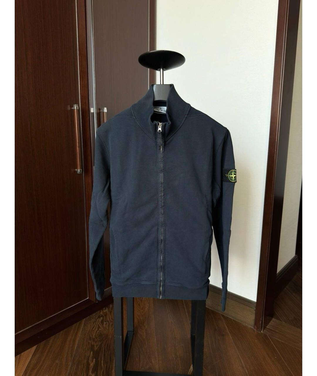 STONE ISLAND Темно-синий хлопковый кардиган, фото 2