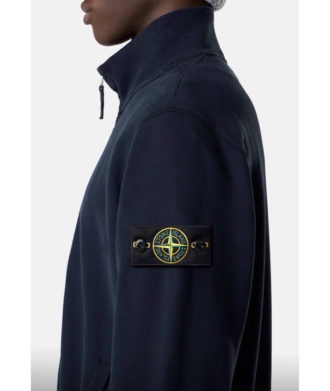 STONE ISLAND Темно-синий хлопковый кардиган, фото 5