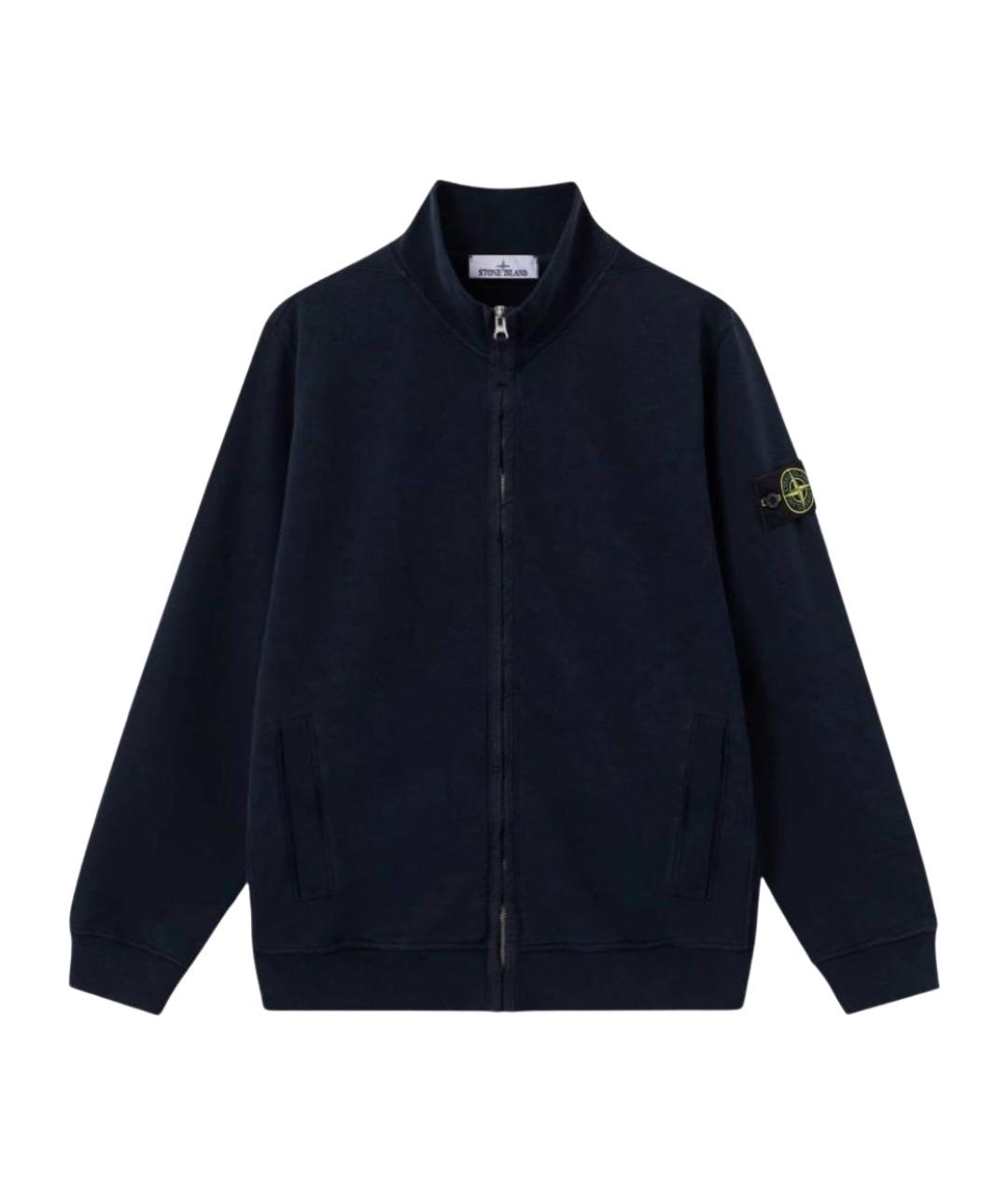 STONE ISLAND Темно-синий хлопковый кардиган, фото 1