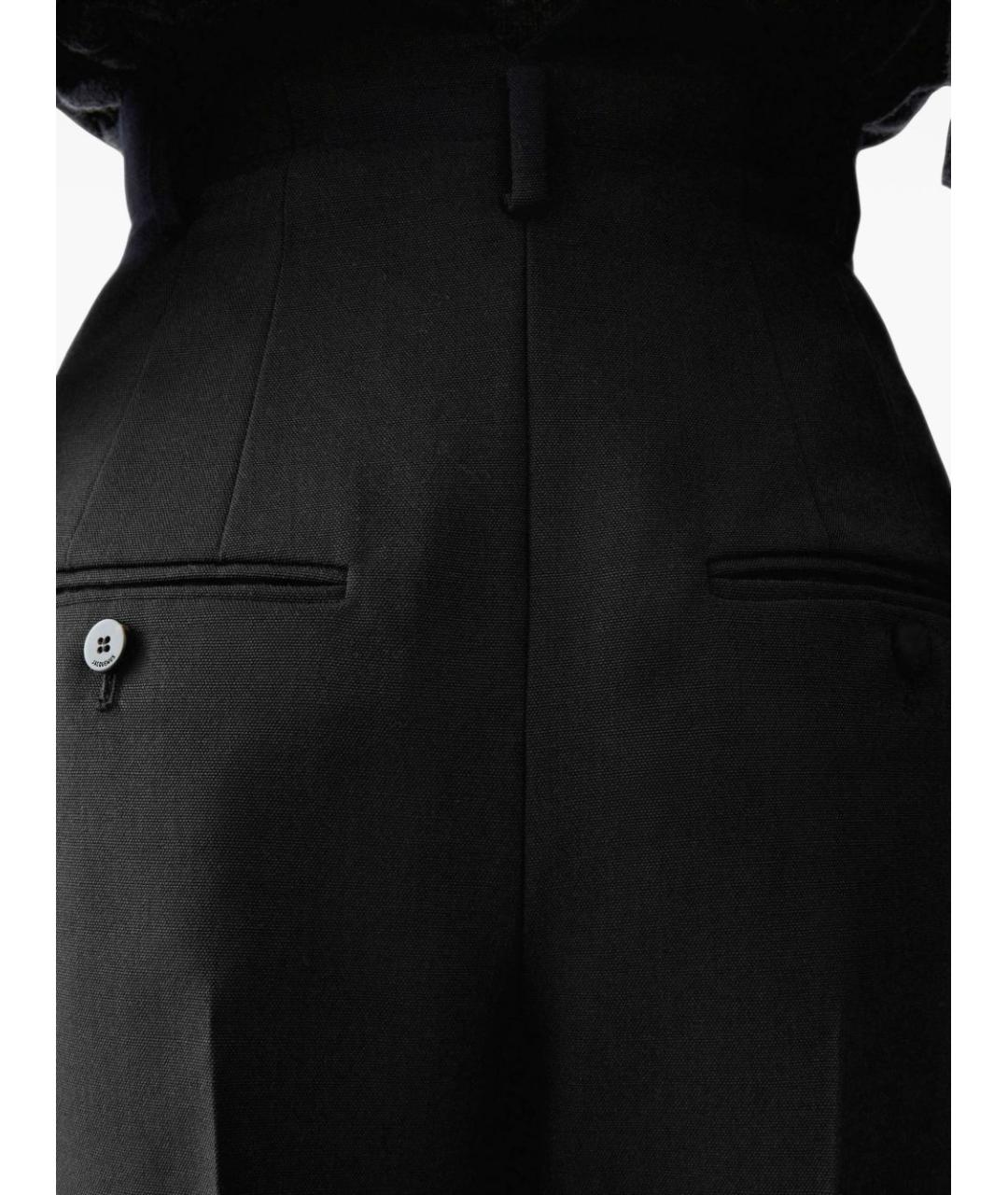 JACQUEMUS Черные хлопковые прямые брюки, фото 4