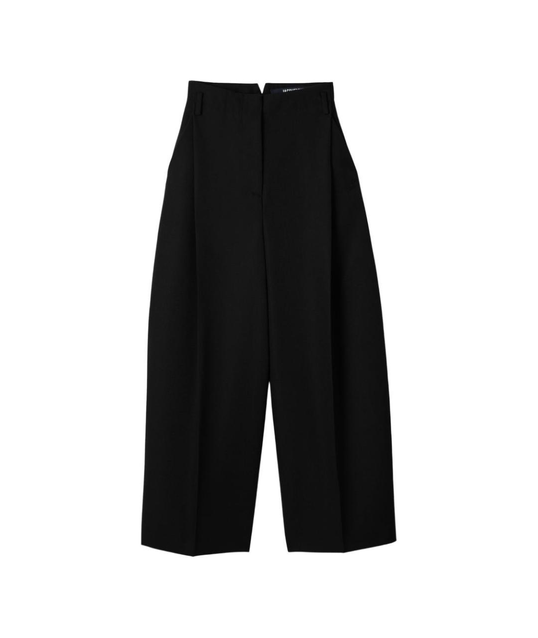 JACQUEMUS Черные хлопковые прямые брюки, фото 1