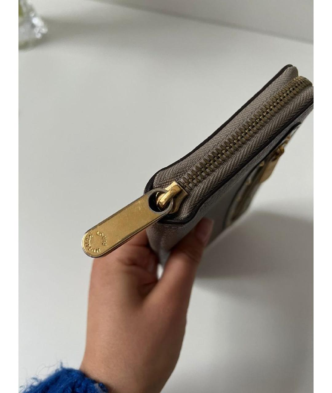 LOUIS VUITTON Серебряный кожаный кошелек, фото 6