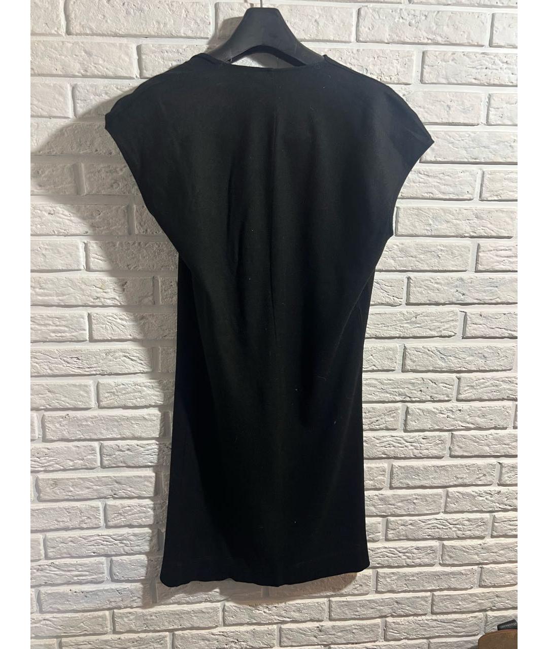 HELMUT LANG Черное шерстяное повседневное платье, фото 2
