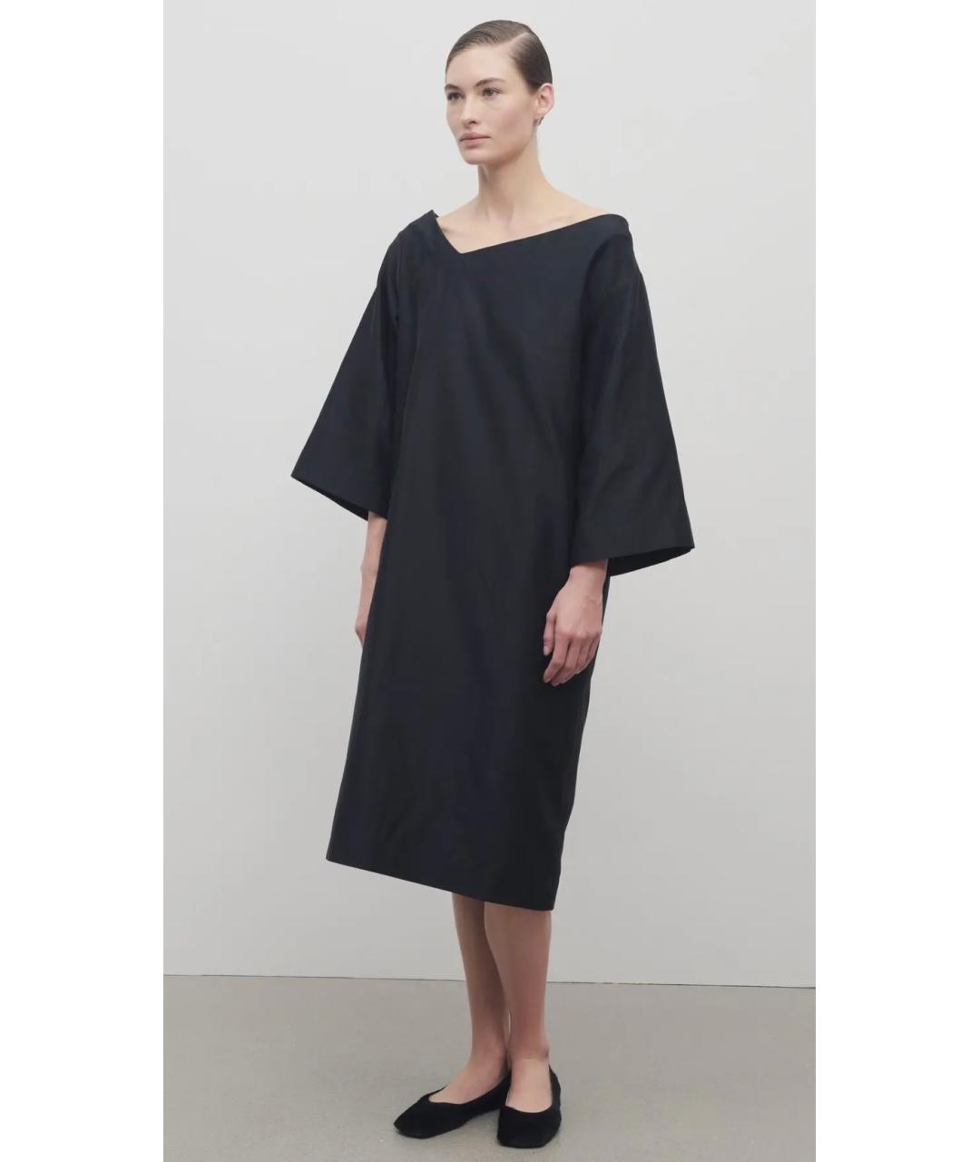 THE ROW Черное шелковое коктейльное платье, фото 2