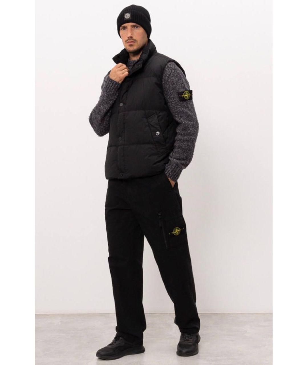STONE ISLAND Черный нейлоновый жилет, фото 3