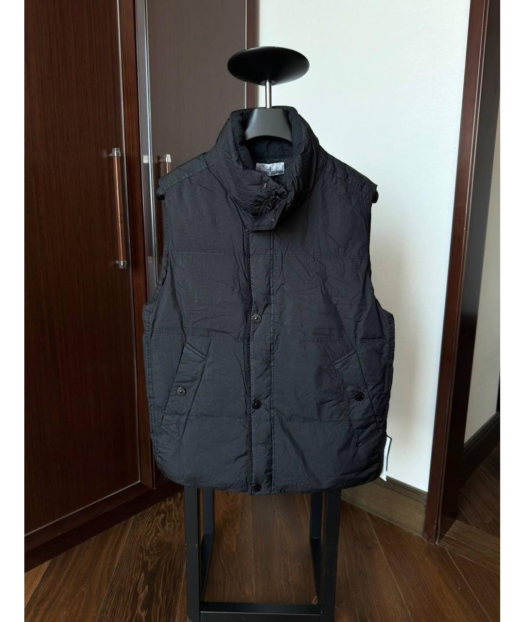 STONE ISLAND Черный нейлоновый жилет, фото 2