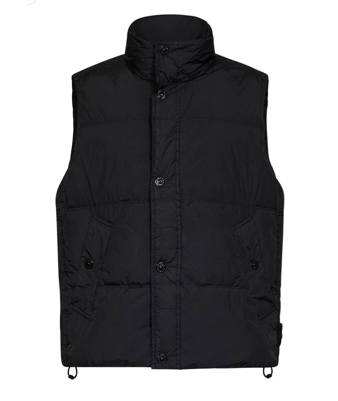 STONE ISLAND Черный нейлоновый жилет, фото 1