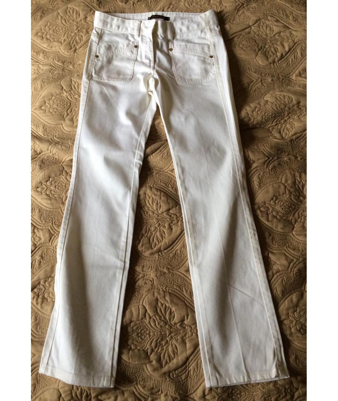 ROBERTO CAVALLI Белые хлопковые прямые джинсы, фото 7
